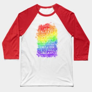 Rainbow Tardis Typography Baseball T-Shirt